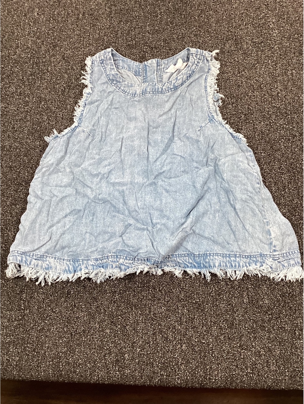 Republic Light Blue Denim Sleeveless Button-Back Top